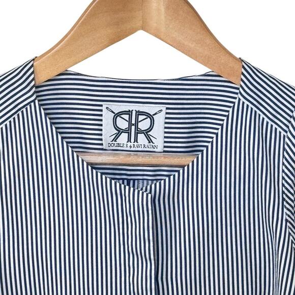 DOUBLE R by Ravi Ratan Custom Tailored Cotton Sleeveless Blouse Sz S/M - Picture 3 of 12